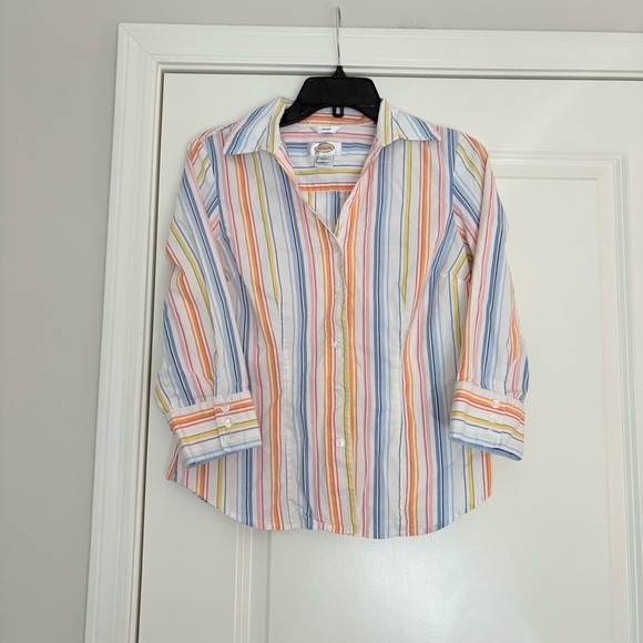 Talbots Women’s Multicolor Striped Cotton Button Down Shirt - Picture 1 of 7